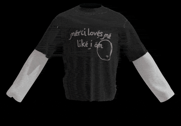 MERCI <3 ME BLACK TEE